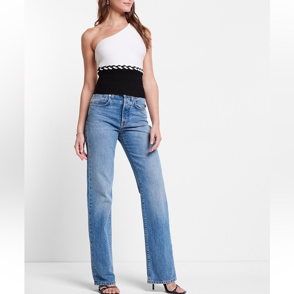 Limited Edition Body Contour Braided Color Block One Shoulder Sweater Tank - Picture 1 of 7